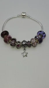 Pandora Herz Armband mit 9 Pugster, European & Dangle Charm, s.  - Bild 1 von 7