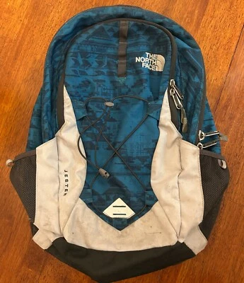 The North Face Jester Backpack  Blue White Canvas Bookbag - Image 1 of 4