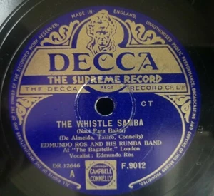 Edmundo Ros And His Rumba Band - The Whistle Samba - Decca F.9012 - UK 1948 - Picture 1 of 2