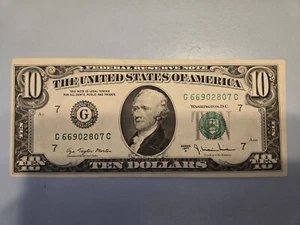 Series 1977 A $10 Ten Dollar Bill FRN Chicago, Illinois Misalignment Error Note - Picture 1 of 24