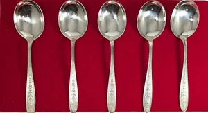 Wedgewood International Sterling Silver 5 PC Gumbo Soup Spoon Set, 7-1/8'' Long - Picture 1 of 5