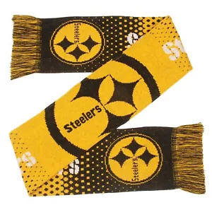 Pittsburgh Steelers Gradient Scarf Knit Winter Neck - Double Sided Big Team Logo - Picture 1 of 1