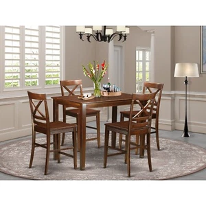 Dining Counter Height Set- High Table And Dining Chairs - Picture 1 of 5