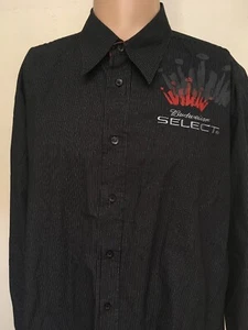 Budweiser Select besticktes Nadelstreifen Hemd mit Knopfleiste schwarz XL - Bild 1 von 12