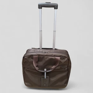 Lipault Paris Bag Cabin Wheel Carry On Laptop Brown W/Retractable Handle Luggage - Picture 1 of 14