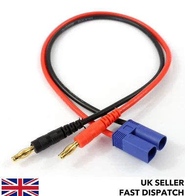 300mm EC5 male to 4mm male banana/bullet connectors charge lead/wire/cable - Image 1 of 3