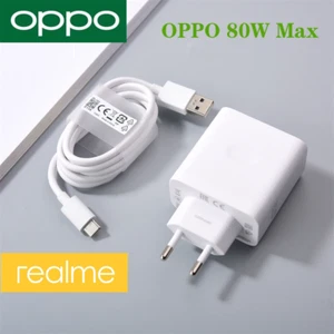 Chargeur secteur OPPO SUPERVOOC EU Plug 80W + câble pour mobile Realme OnePlus - Zdjęcie 1 z 11