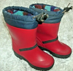 Kids Steel Shank Snow Boots removable liners Child Size 8 m Cold Winter Rain Red - Picture 1 of 5