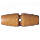 Hemline Natural Wood Chunky Toggles Light Natural - per pack of 3