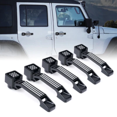 Kit de manijas de puerta exteriores de aluminio con bandera Xprite 5 piezas para Jeep Wrangler JK 07-18 Foto 1 de 4