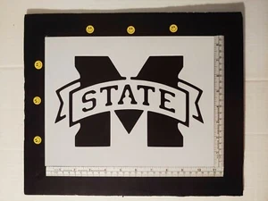MSU Mississippi State Ribbon Emblem 8.5" x 11" Stencil FREE SHIPPING - Picture 1 of 2