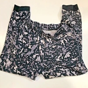 Nike women’s Sweat Pants Sz L Black Gray White Camo pattern Elastic waist w - Picture 1 of 3