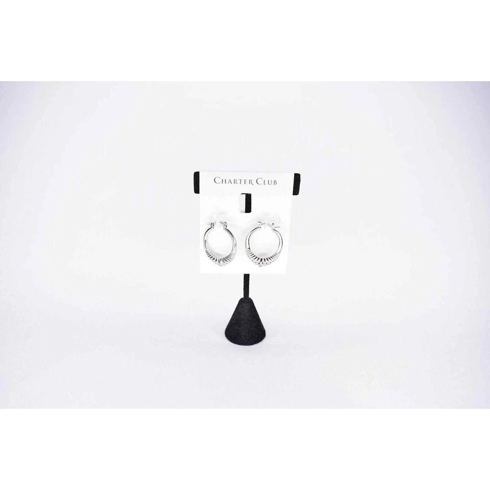 Charter Club 1-5/8" Silver/dark Grey Tone Crystal Dangle Earrings Je53