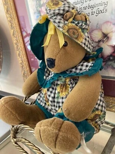 Russ Berrie sunflower bear plush - Picture 1 of 3