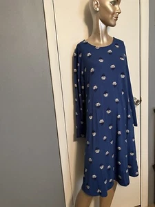 Vestido antiguo marino, azul, floral - Imagen 1 de 1