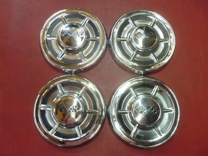 VINTAGE 1960-62 CHEVY CORVETTE BELAIR DOG DISH POVERTY HUBCAPS WHEEL COVER - Picture 1 of 11