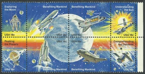 Scott 1919a, Space Achievement 18¢ Block of 8 from 1981 - Mint, Never HInged - Picture 1 of 2