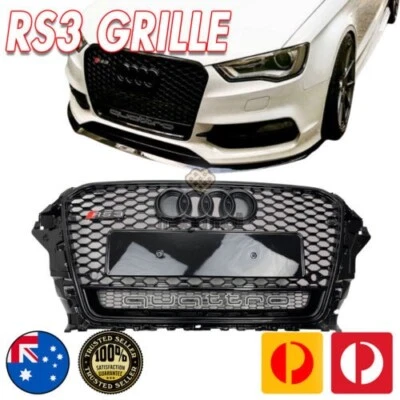Parrilla de parachoques estilo Black Pac RS3 QUATTRO para AUDI A3 S3 8V 13-16 Foto 1 de 2