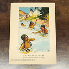 Vintage Native American Indian Print- Indian Maidens Bathing At Dawn, After Rain