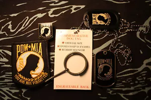 Prisoner of war POW-MIA 5 item lot dog tag VIETNAM WAR military veteran emblem - Picture 1 of 4