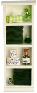 Dolls House Narrow Shelf Unit Dark Green Towels & Accessories Bathroom Furniture - Picture 1 of 7