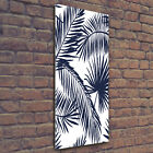 Wandbild Kunst-Druck auf Hart-Glas hochkant 50x125 Palmenblätter