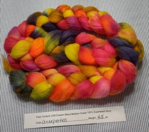 Superwash Wool Combed Top Roving Spinning Handpainted USA NWT Unexpected - Picture 1 of 1