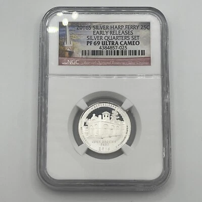 2016 S Silver HARPERS FERRY 25C NGC PF 69 Ultra Cameo Early Release U.S. Coin - Image 1 of 4