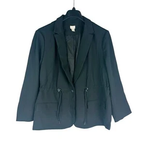 Blazer Chico's Mujer Talla 4 20 22 Manga Larga Forrado Un Botón Negro Cintura Ajustada - Imagen 1 de 10