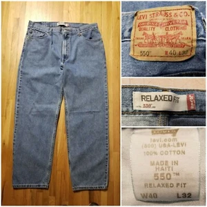 Mens LEVI'S 550 Blue Cotton Jeans Tag 40 x 32" (actual 38.5 x 30")  0055-04891 - Picture 1 of 7