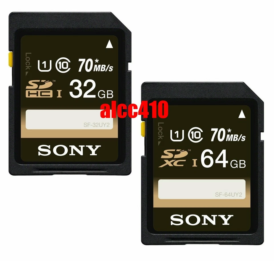 Sony 32GB 64GB SD SDHC SDXC Memory Card SF-32UY2 SF-64UY2 R:70MB/s C10 4K AU - Image 1 of 1