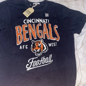 Cincinnati Bengals Men's Junk Food Black Large Bold Logo T Shirt Black - Picture 1 of 2