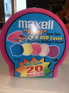 Maxwell Slims 5mm Thick CD & DVD-Shell Cases - 20PK - Assorted 5 Colors Sealed - Foto 1 di 5