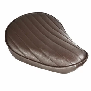 Solositz braun Tuck and Roll Streifen Sitzbank Einzelsitz Motorradsitz Bobber - Bild 1 von 3