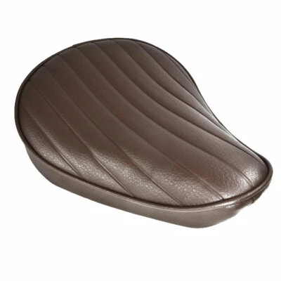 Solositz braun Tuck and Roll Streifen Sitzbank Einzelsitz Motorradsitz Bobber - Bild 1 von 3
