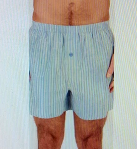 Men's Size M, Woven Boxers Underwear, 100% Cotton, Colour: Medium Blue. - Picture 1 of 5