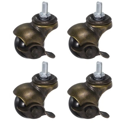 1,5 Zoll Kugelrollen mit Bremse,4 Stück Gewinde-Stuhlrollen 360 Grad drehbare #1 - Bild 1 von 4