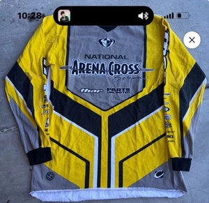 Thor National Motocross Vintage Y2K Flow Jersey Yellow/Black/White 90s - Picture 1 of 2