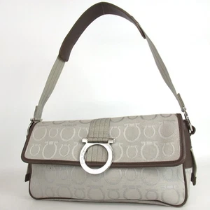 Authentic Salvatore Ferragamo AU-21-5380 Gancini Shoulder Bag canvas [Used] - Picture 1 of 19