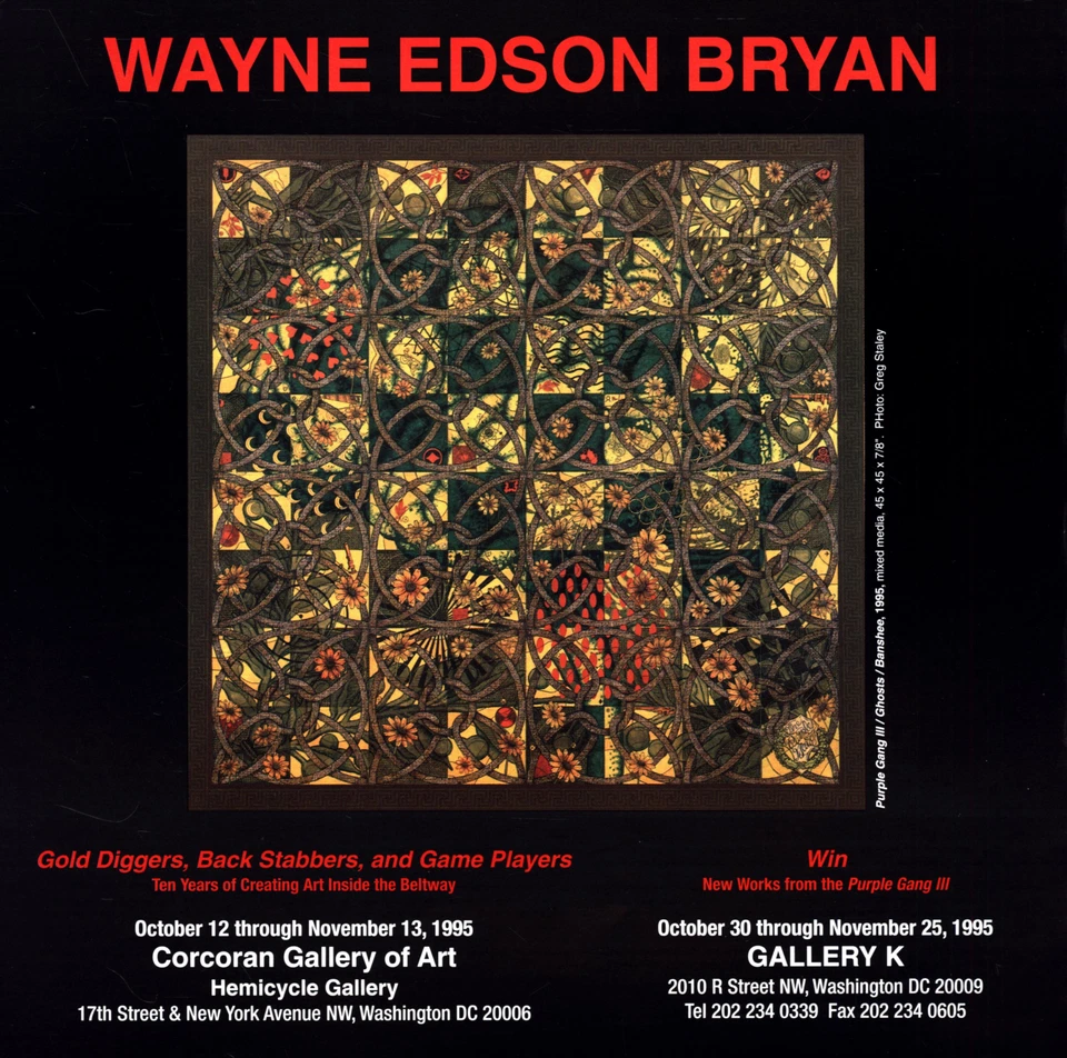 Wayne Edson Bryan Purple Gang III 1995 Galería Corcoran de colección revista anuncio impreso Foto 1 de 1