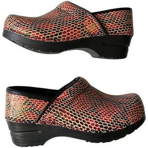 Sanita Clogs Damen bunte Schlangenleder Slipper Größe EU 35 US4 Krankenschwesterschuhe - Bild 1 von 12
