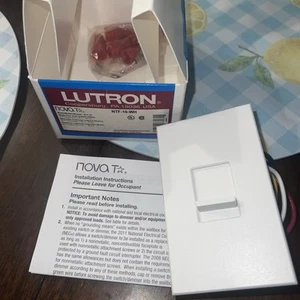 Lutron ~ NTF-10-WH ~ Slide Flourescent light Dimmer Switch In White ~ NEW ~ (U) - Picture 1 of 7