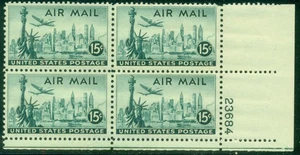 SCOTT # C35 PLATE BLOCK, NEW YOUK, MINT, OG, H, GREAT PRICE! - Picture 1 of 1