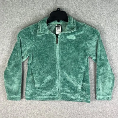 North Face Fleece Jacket Girls M Mint Green Osito Circular Design Full Zip - Image 1 of 4