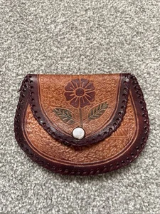 Hand Made Indian Leather Purse - Picture 1 of 4
