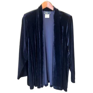 Luxe Velvet Cardigan Blazer Large Size 12 Jacket Black Holiday Y2K R&K Originals - Picture 1 of 8