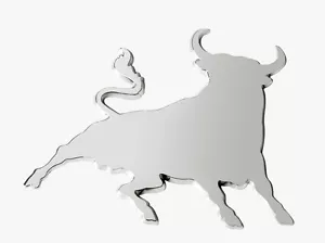 Sumex Chrome 3D Sticker Self Adhesive Car & Home Emblem Badge - Fighting Bull 79 - Picture 1 of 1
