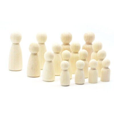 8Pcs Natural Unfinished Wooden Peg Doll Bodies People Shapes For Arts Crafts-cd • 4.17€