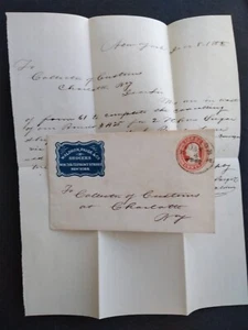 New York: NY City 1858 Waldron Paige Lebensmittelhändler Kamee Werbung Cover + Brief - Bild 1 von 6