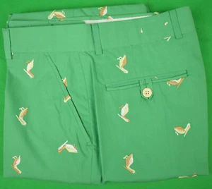 "Chipp Pelikan Motiv grüne Popeline um 1980 Preppy Hose" Gr. 34" (DEADSTOCK) - Bild 1 von 5